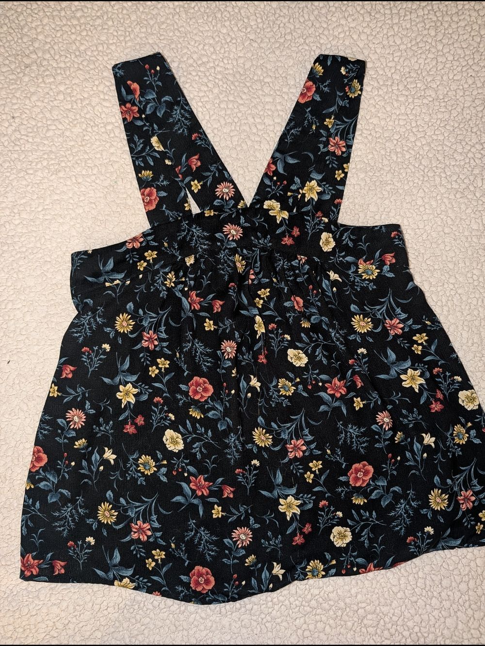 mine Black Floral Wide-Strap Camisole  Tank Red, Yellow &‎ Blue Flowers festival